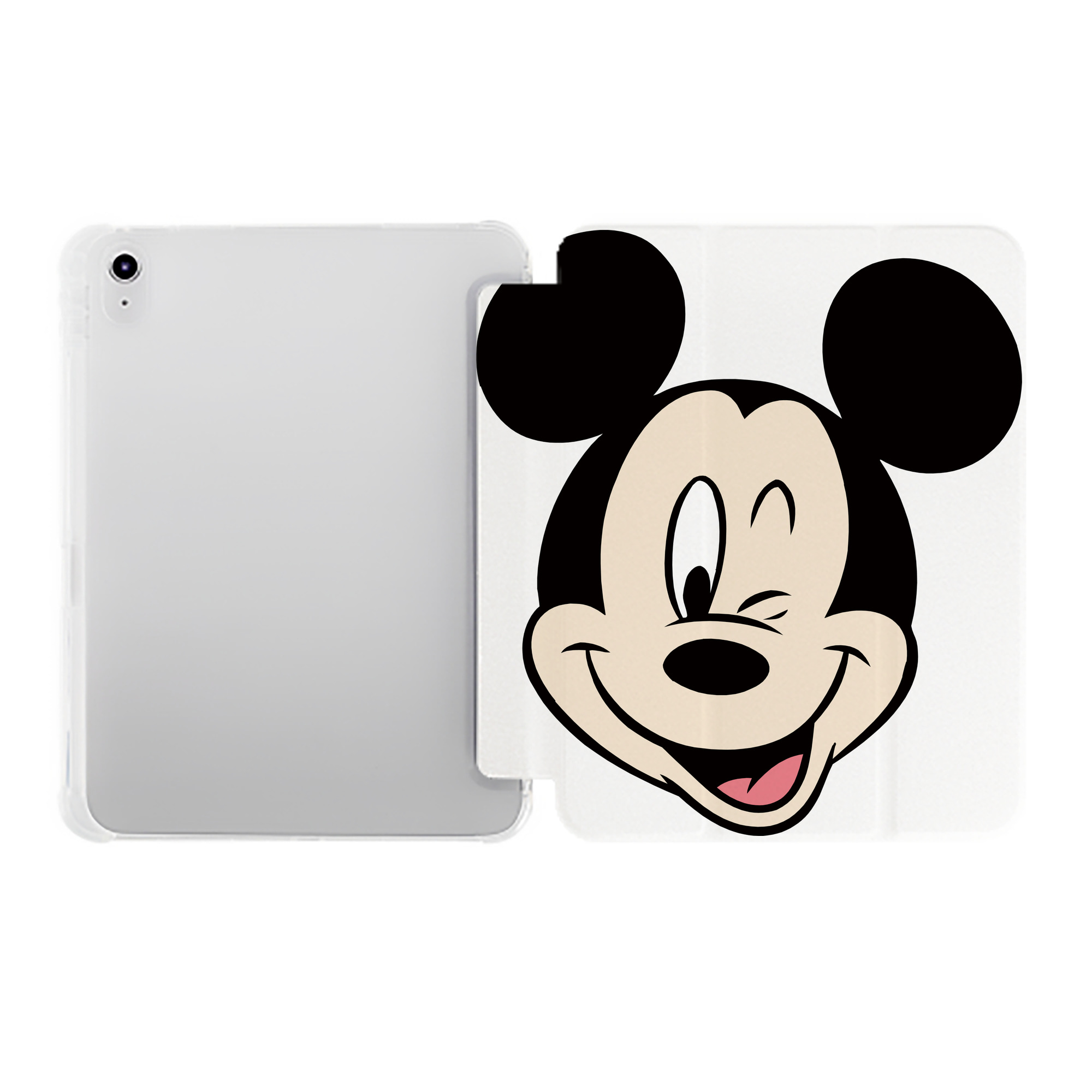 （画像用） ミッキーマウス Mickey Mouse IPad ケース ペン収納付き 三つ折りスタンド PUレザー×シリコン 対応機種9.5/10.5/10.9インチ
